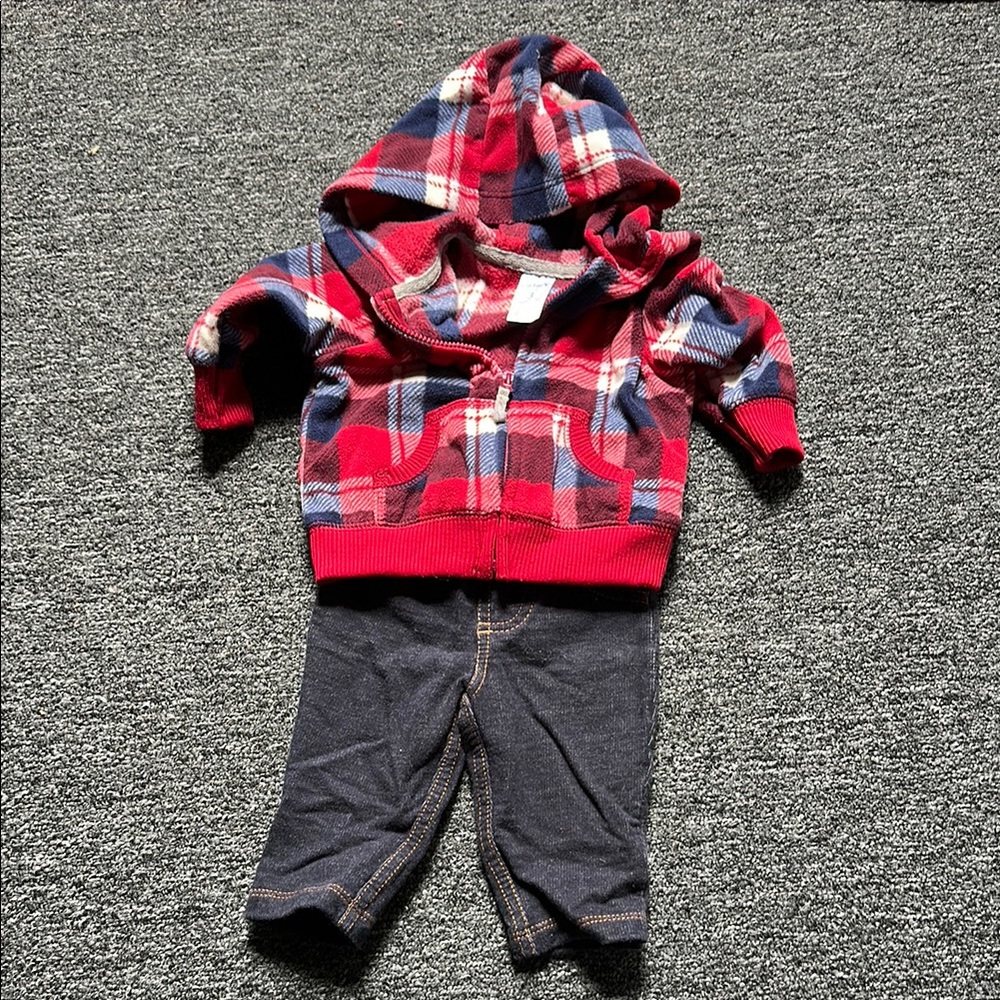 Carter’s Plaid Hoodie and Pants Set for Baby